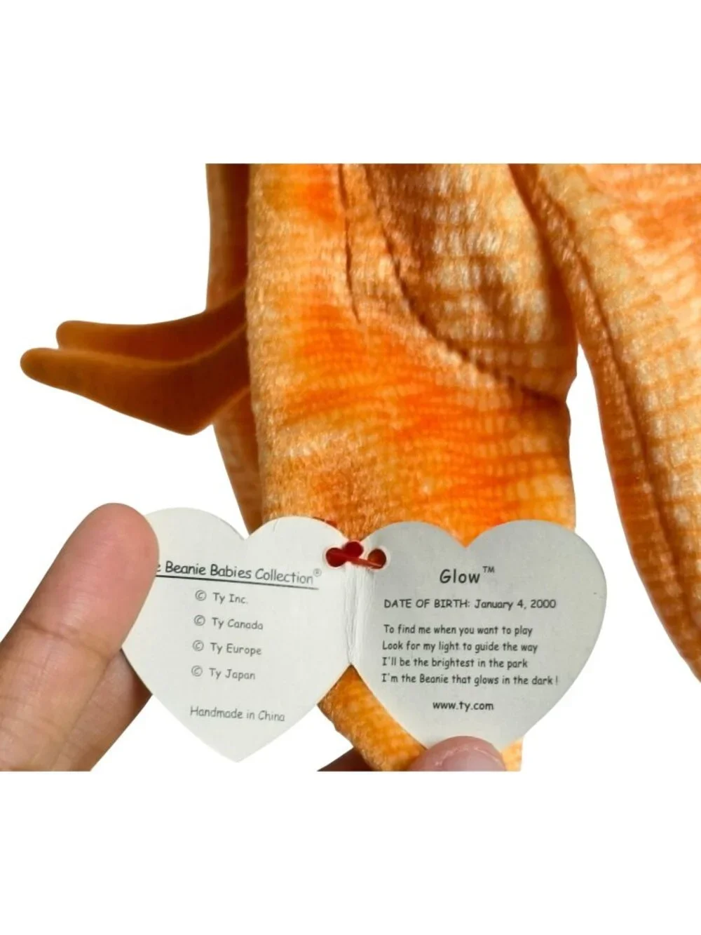 Ty Beanie Babies Glow The Firefly Plush 2000 MWMT Retired DOB Jan 4 Collectible
